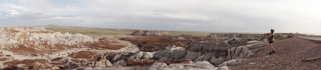 Karen Duquette at the Blue Mesa Overlook